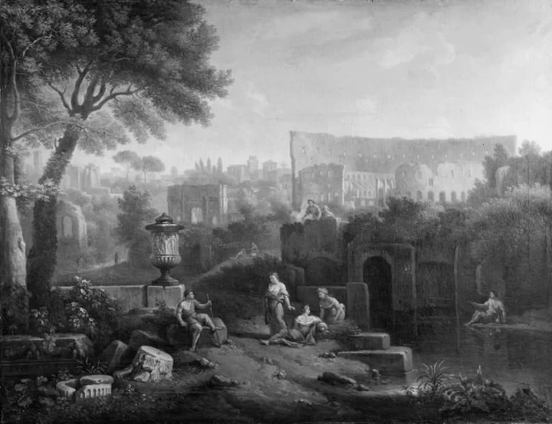 Paesaggio con il Colosseo e l'Arco di Costantino - Statens Museum for Kunst